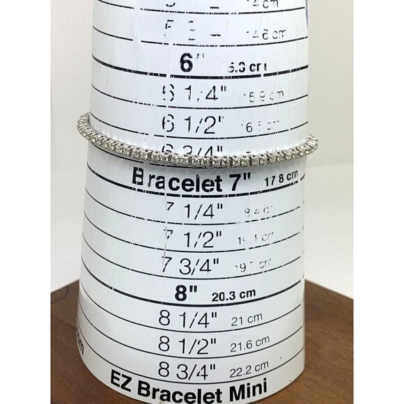 Diamond Tennis Bracelet 1.50ctw Round Cut 14k White Gold 7'' inches Long - Picture 8 of 12